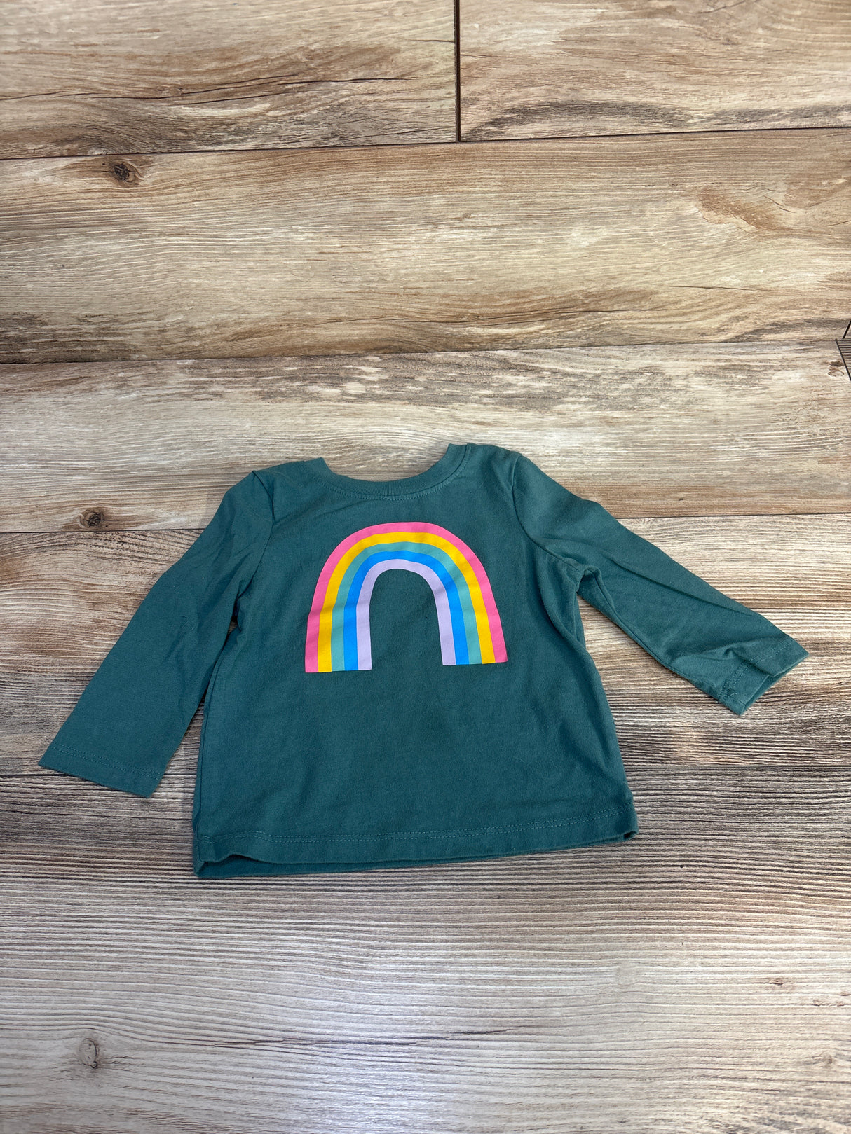 Cat & Jack Rainbow Shirt Green sz 12m
