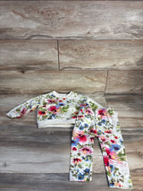 Baby Gap 2pc Floral Pullover Sweatshirt & Pants Set Ivory sz 18-24m