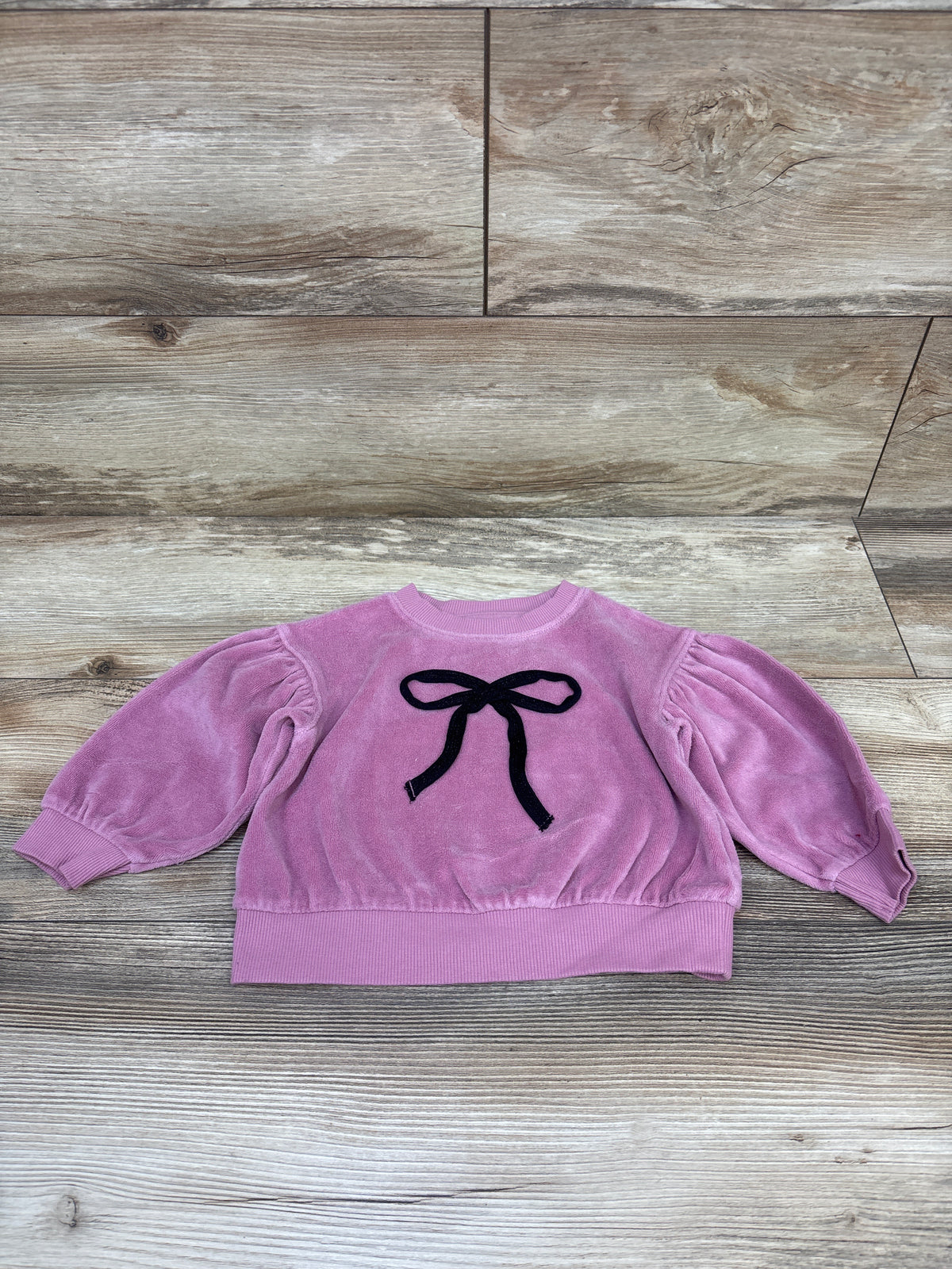 Cat & Jack Terry Cloth Bow Sweatshirt Pink sz 18m
