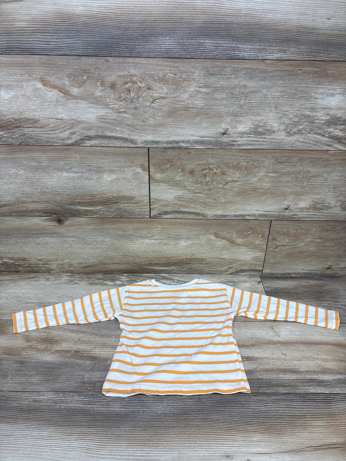 Old Navy Long Sleeve Striped Pumpkin Shirt White sz 2T