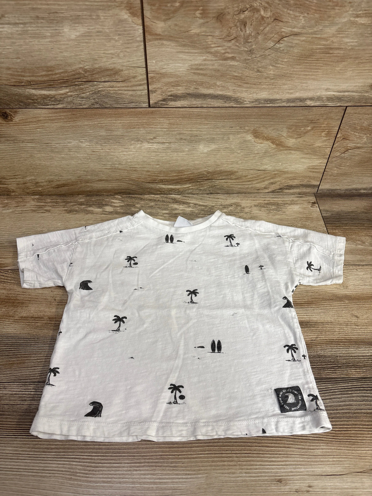 Zara Beach Print Shirt White sz 3-4T