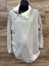 NEW Isabel Maternity Snap Sherpa Collar Sweatshirt Grey sz XXL