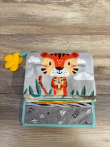 TiniTigies Contrast Tummy Time Mirror Crinkle Book with Silicone Teether