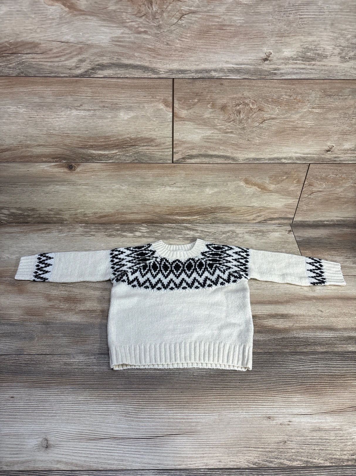 Patterned Pull Over Knit Sweater Cream sz 18m