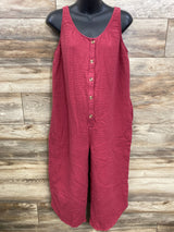 Isabel Maternity Gauze Maternity Jumpsuit Light Red sz Large