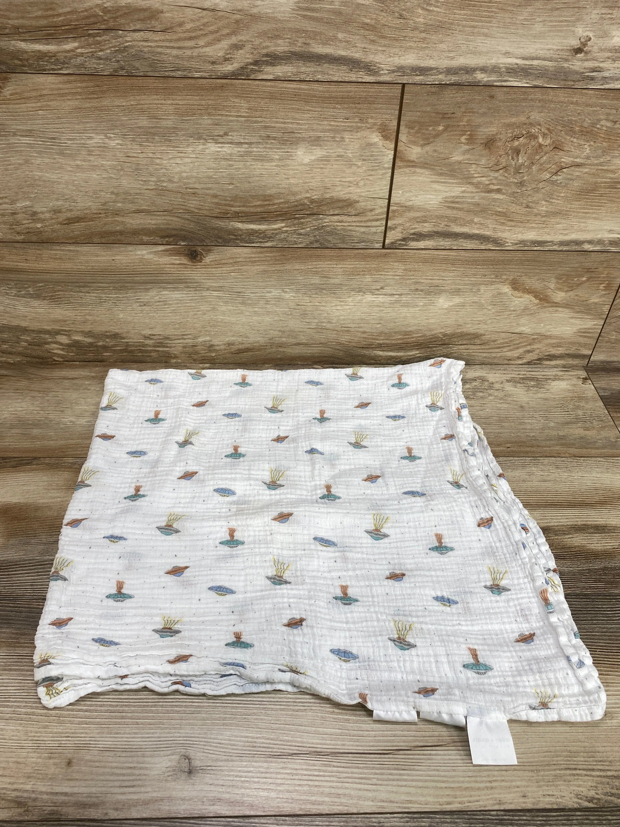 Aden + Anais Muslin Swaddle Blanket Space Ships Print White