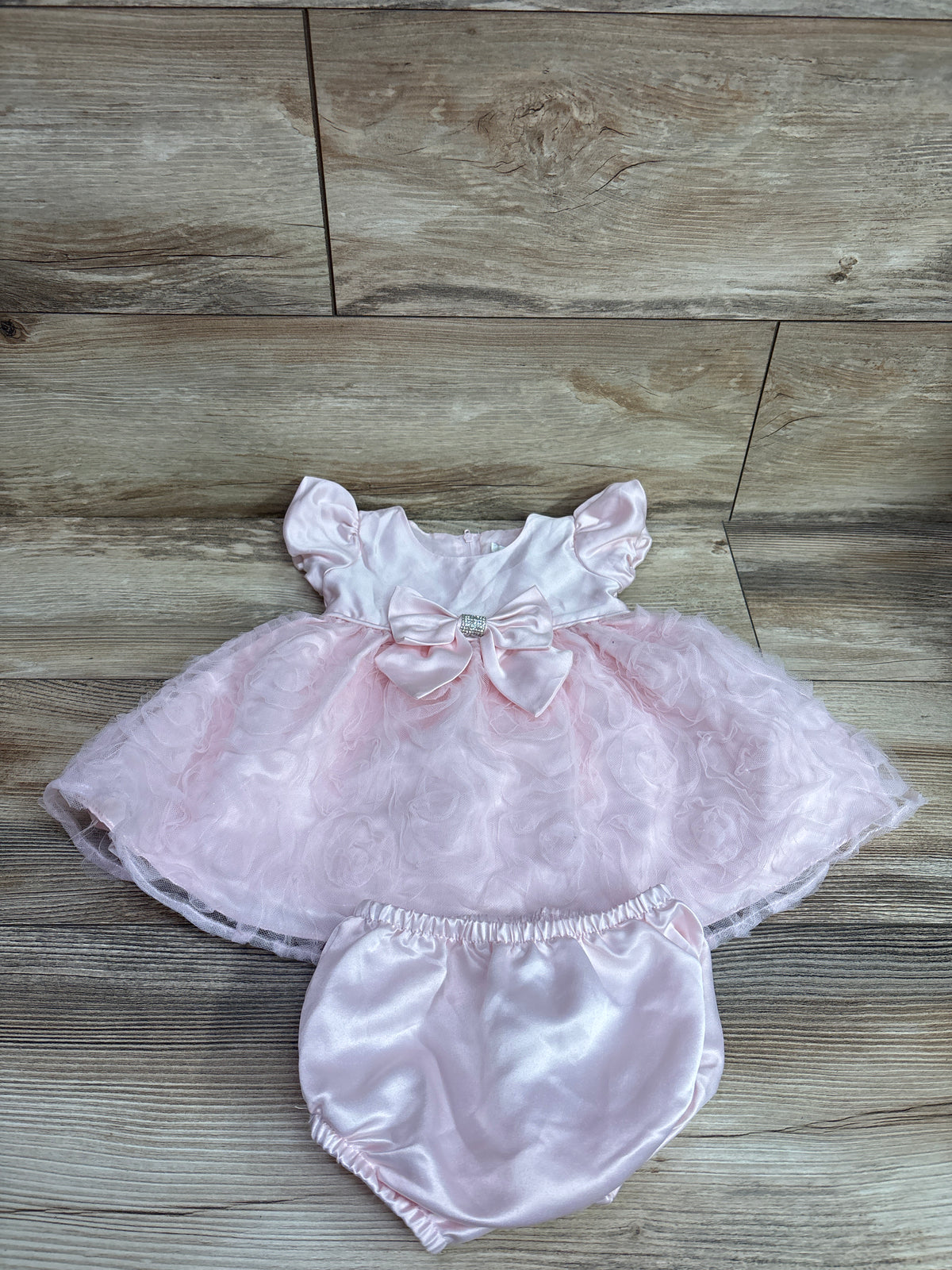 Rare Editions 2pc Tulle Dress & Bloomers Set Pink sz 6-9m