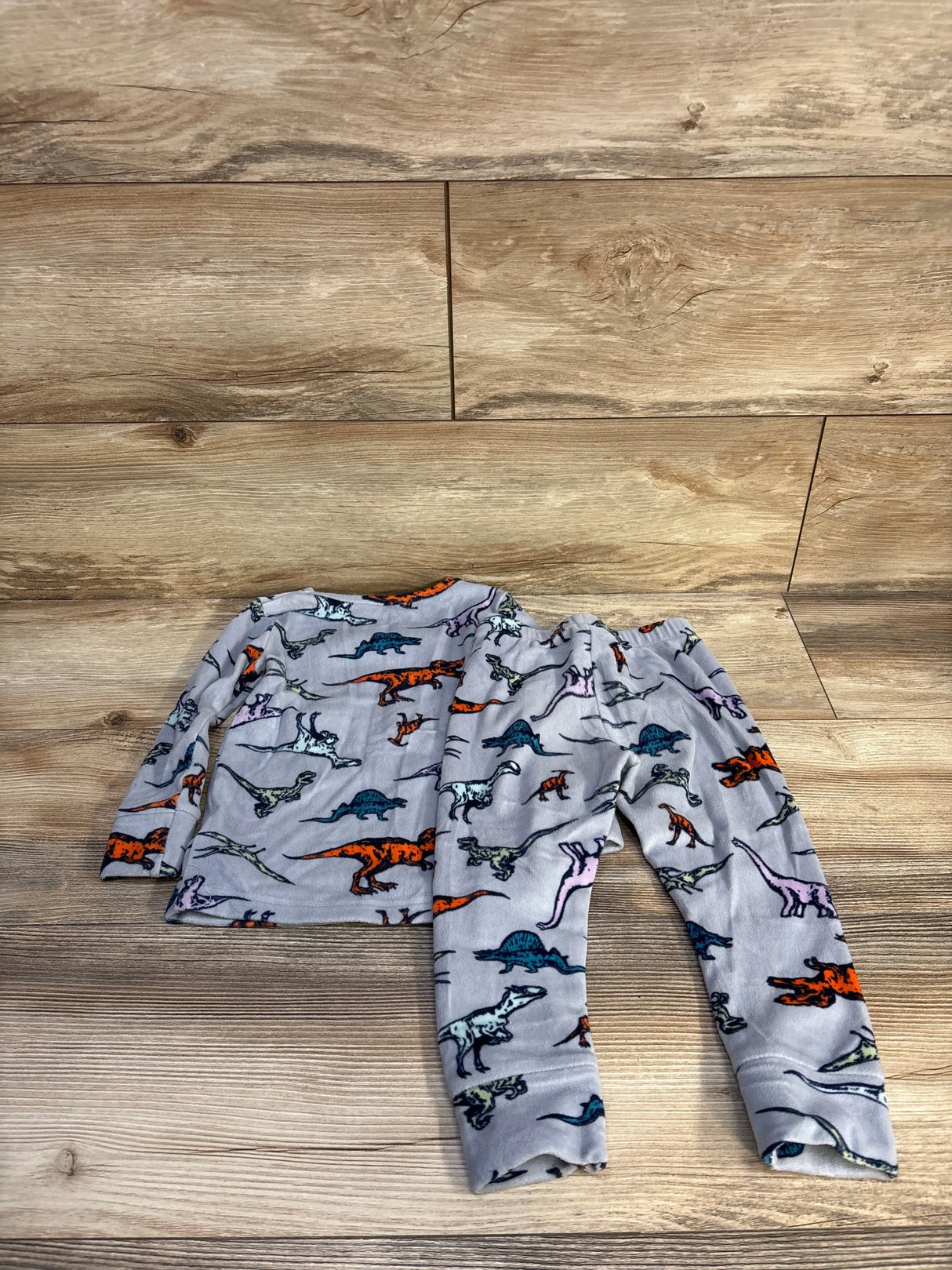 Cat & Jack 2pc Dinosaur Velour Pajama Set Grey sz 2T