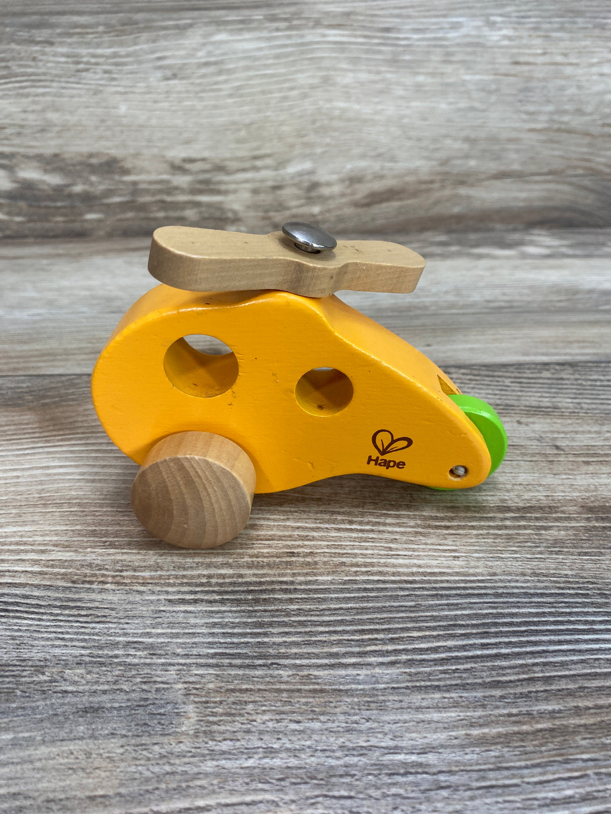 Hape Little Copter Wooden Toy Orange