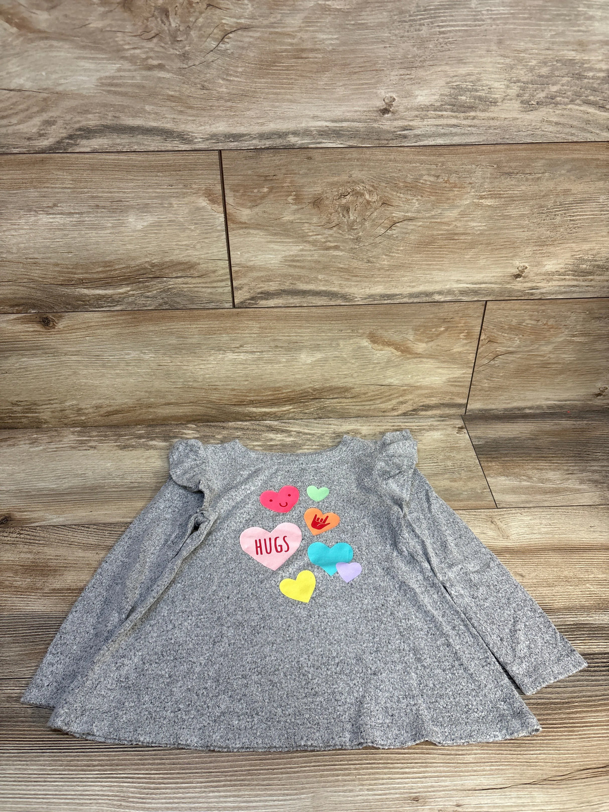 NEW Cat & Jack Valentines Day Heart Tunic Grey sz 3T