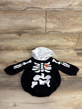 Old Navy Hooded Fleece Skeleton Romper Black sz 6-12m