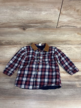 H&M Plaid Button Up Fleece Lined Jacket Navy sz 18m