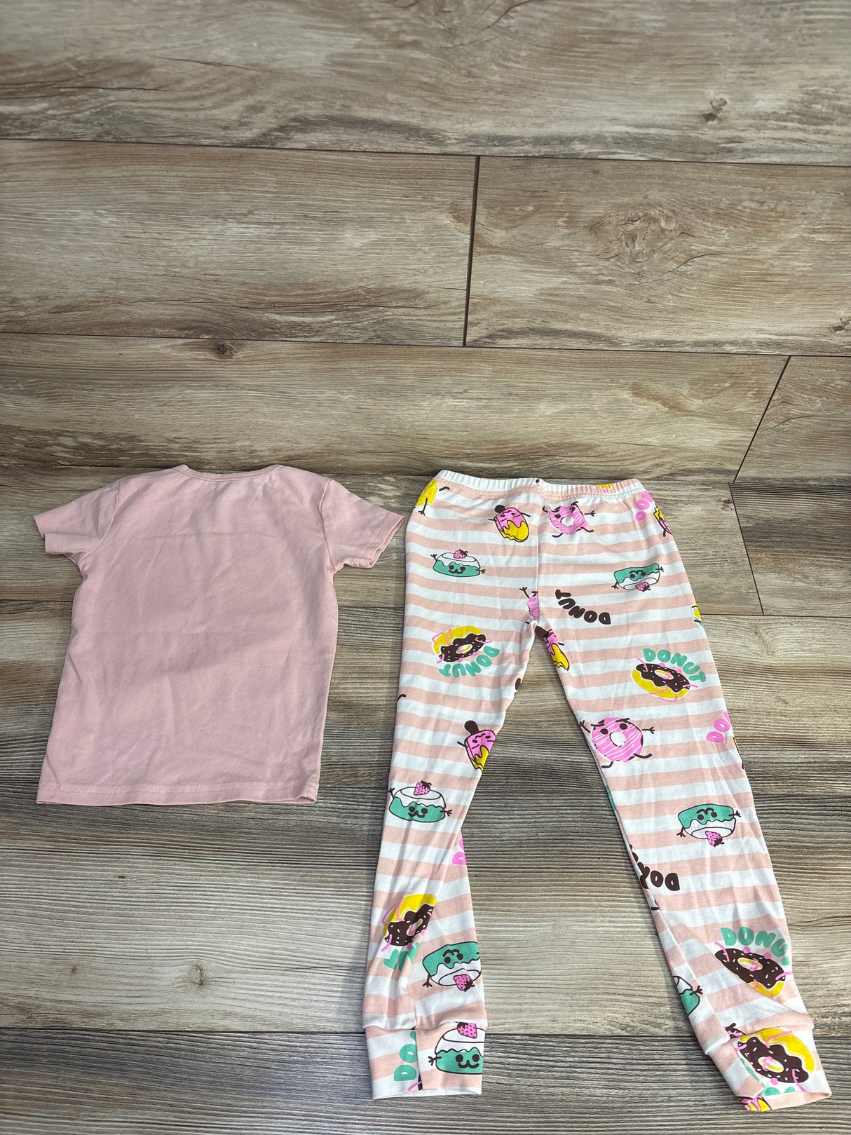 Tropical 2pc Donut Worry Be Happy Shirt & Pants Pajama Set Peach sz 5T