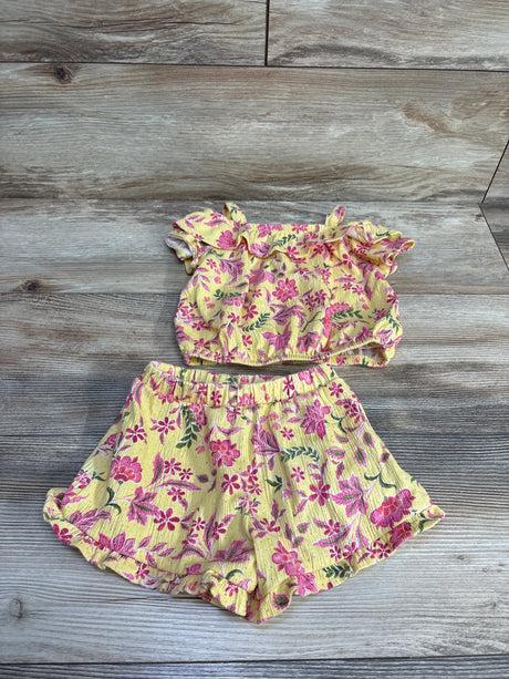 Old Navy 2pc Floral Top & Shorts Yellow sz 18-24m - Me n Mommy To Be