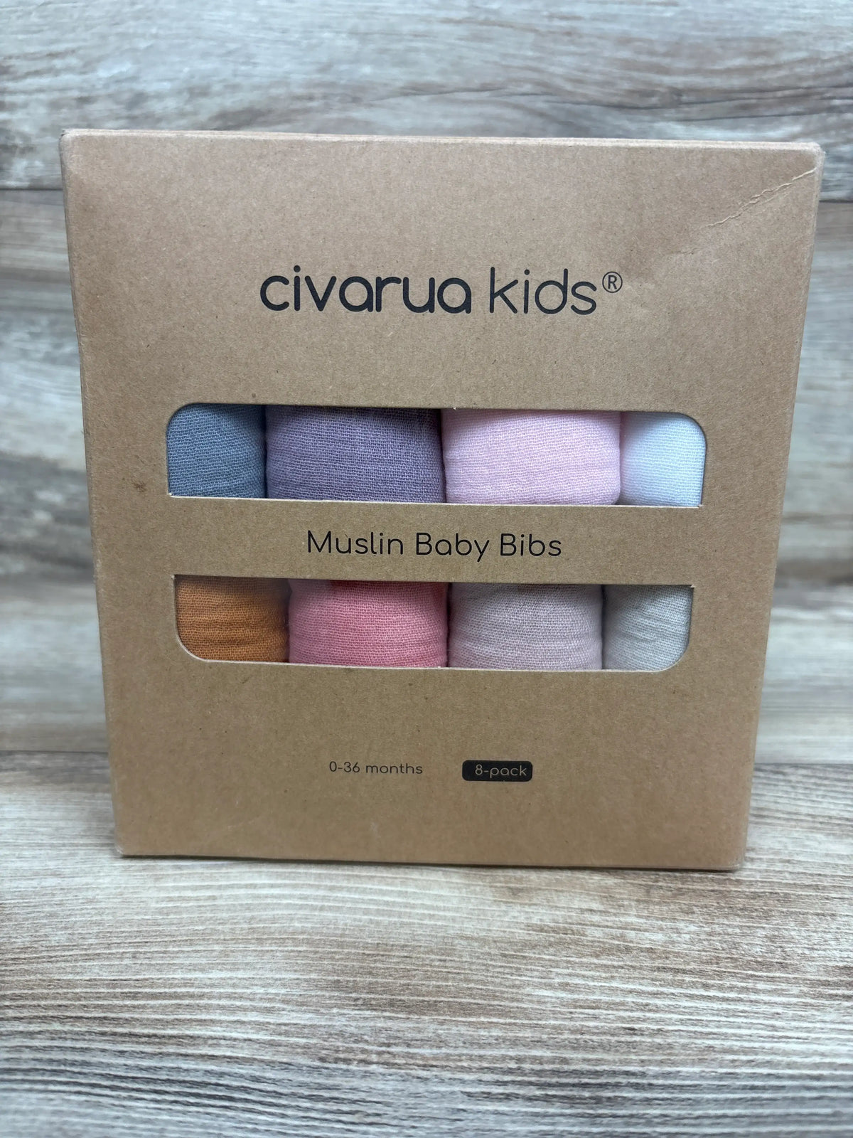 NEW Civarua Kids 8pk Muslin Bibs sz 0-36m
