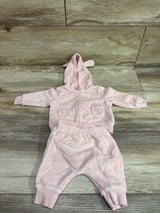 Carter's 2pc Terry Cloth Full Zip Hoodie & Pants Pink sz Newborn