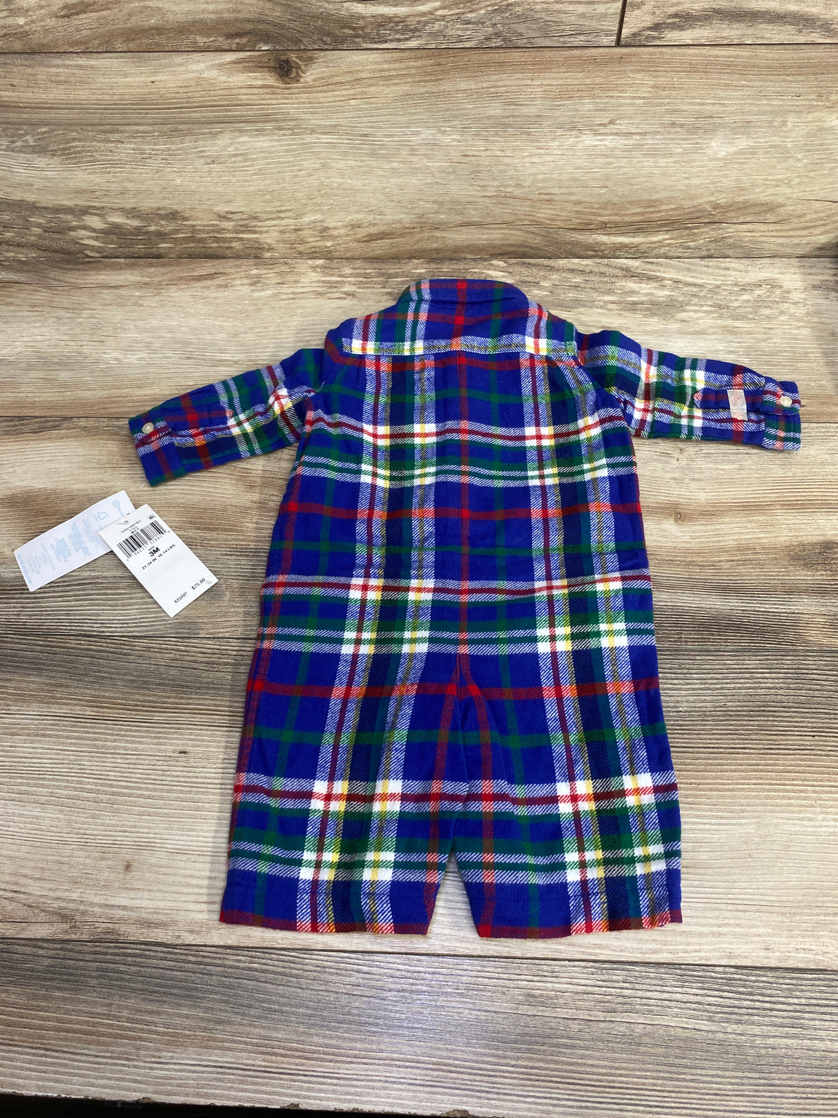 NEW Ralph Lauren Flannel Coverall Blue sz 3m