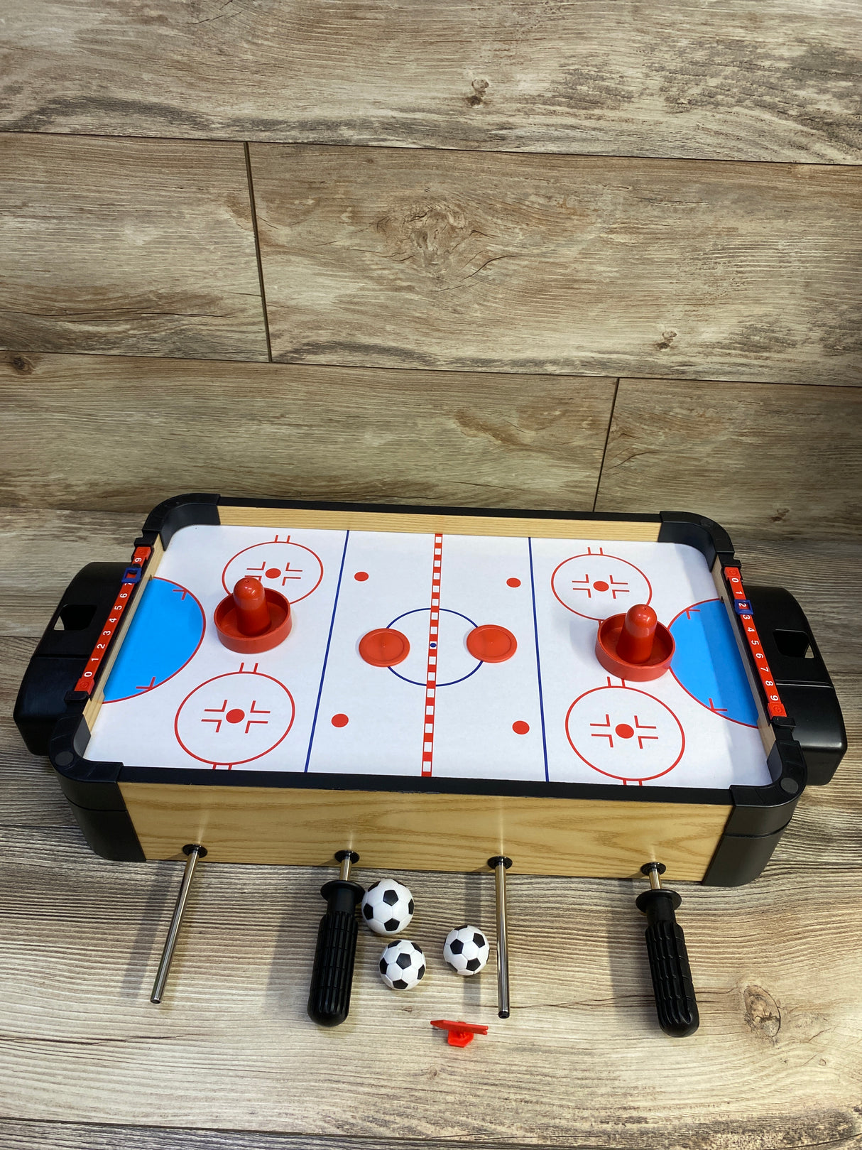 Ambassador 2-in-1 Tabletop Foosball and Air Hockey Game Set