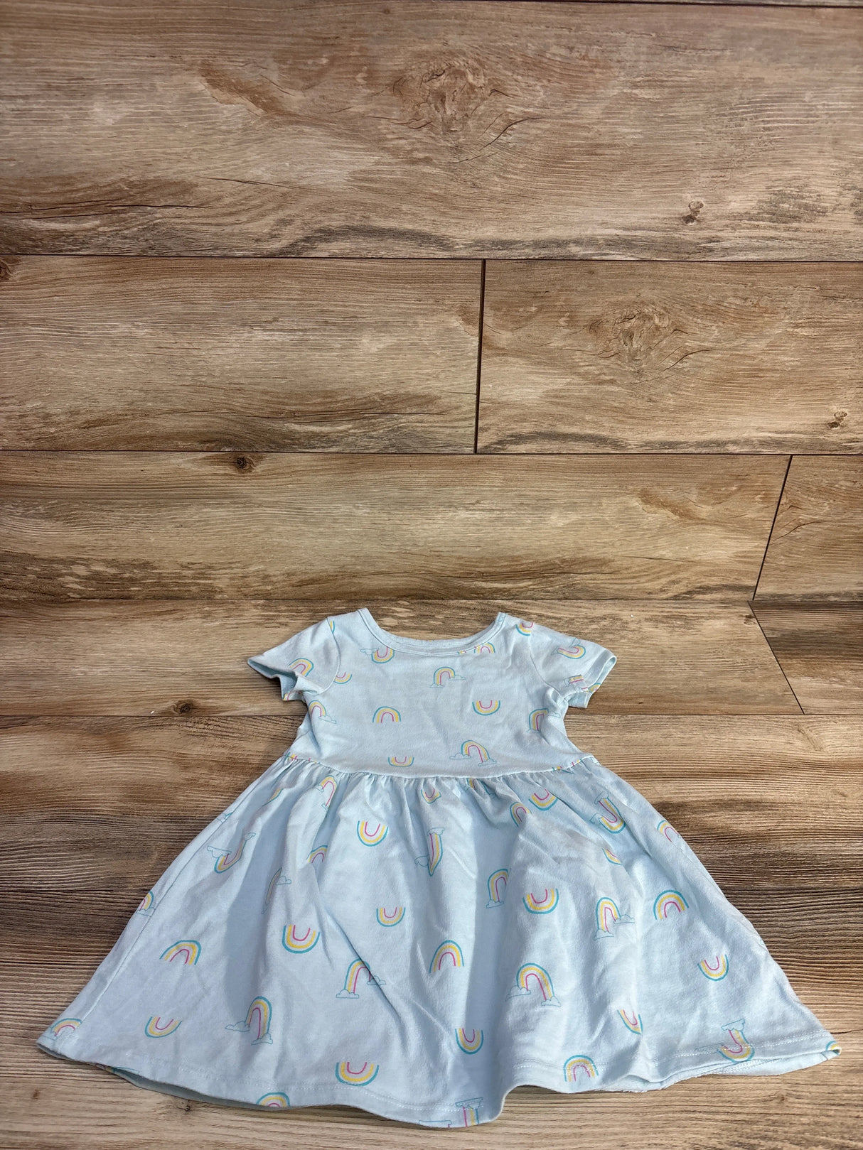 Cat & Jack Rainbow Print Dress Blue sz 3T