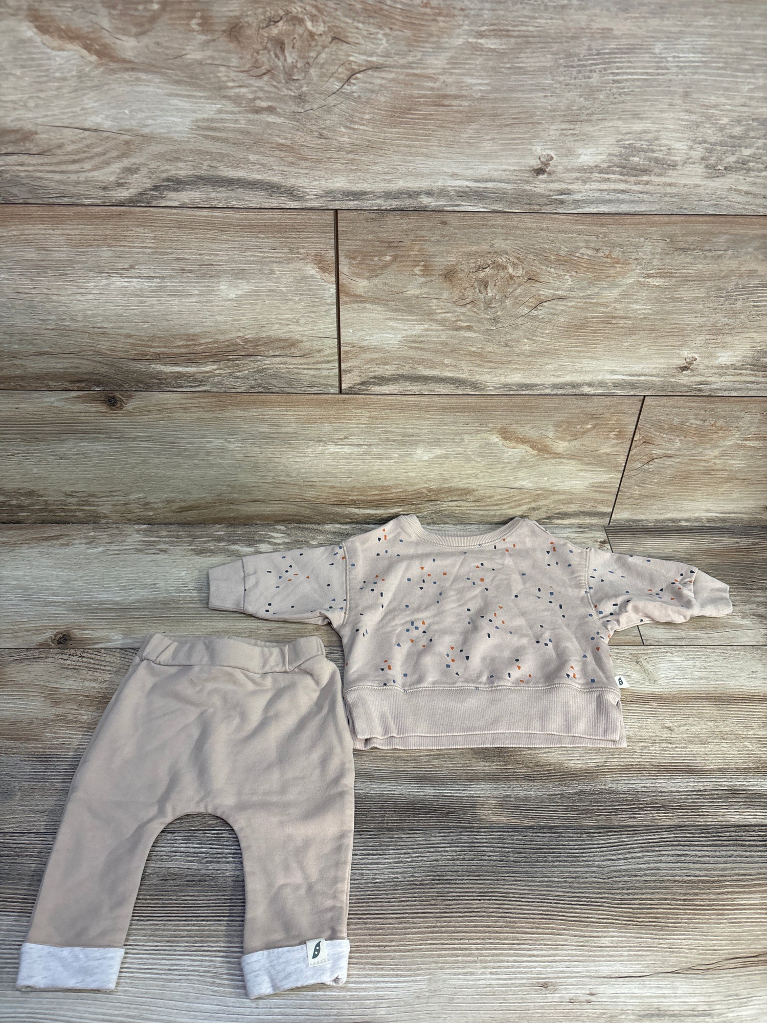 Easy Peasy 2pc Organic Long Sleeve Shirt & Pants Set Beige sz 0-3m
