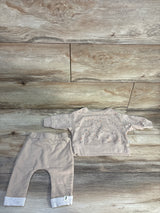 Easy Peasy 2pc Organic Long Sleeve Shirt & Pants Set Beige sz 0-3m