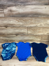 Mossy Oak 3pc Tie-Dye Take Me Fishin' Bodysuits Blue sz 24m