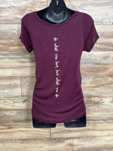 French Pastry Burgundy Heart Shirt sz Medium