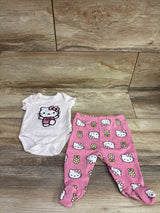 Hello Kitty 2pc Bodysuit & Footed Pants Set Pink sz Newborn