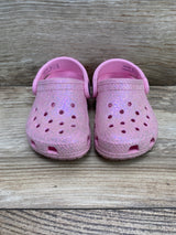 Crocs Classic Glitter Clogs Pink Sz 5c