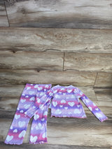NEW Tahari 2pc Ribbed Heart Pajama Set Purple sz 4T