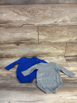 Nike 2pk Just Do It Long Sleeve Bodysuits Grey sz 6m