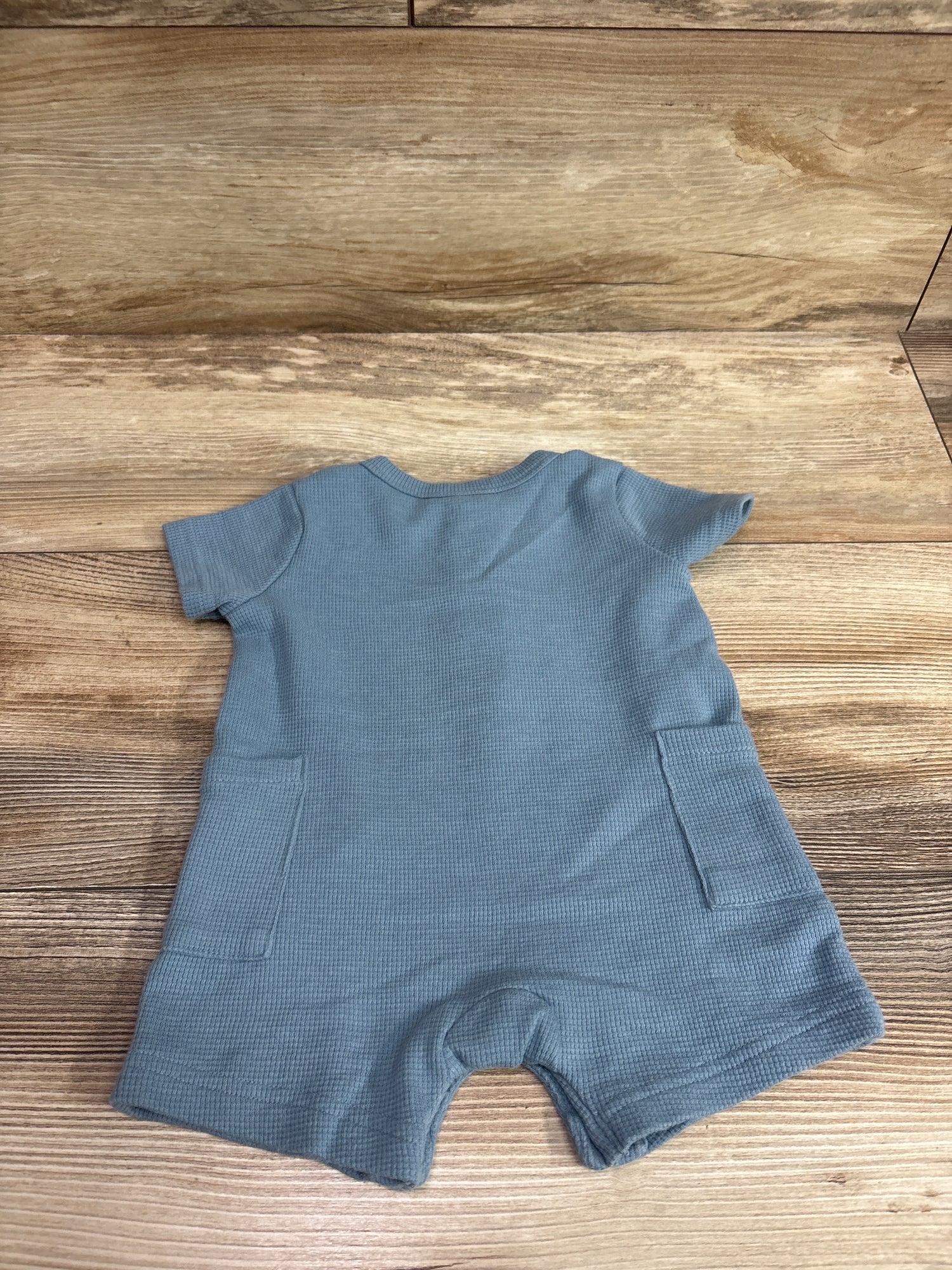 Child Of Mine Waffle Knit Henley Shortie Romper Blue sz 0-3m