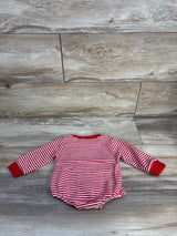 Textured Striped Heart Bubble Romper Red sz 3-6m