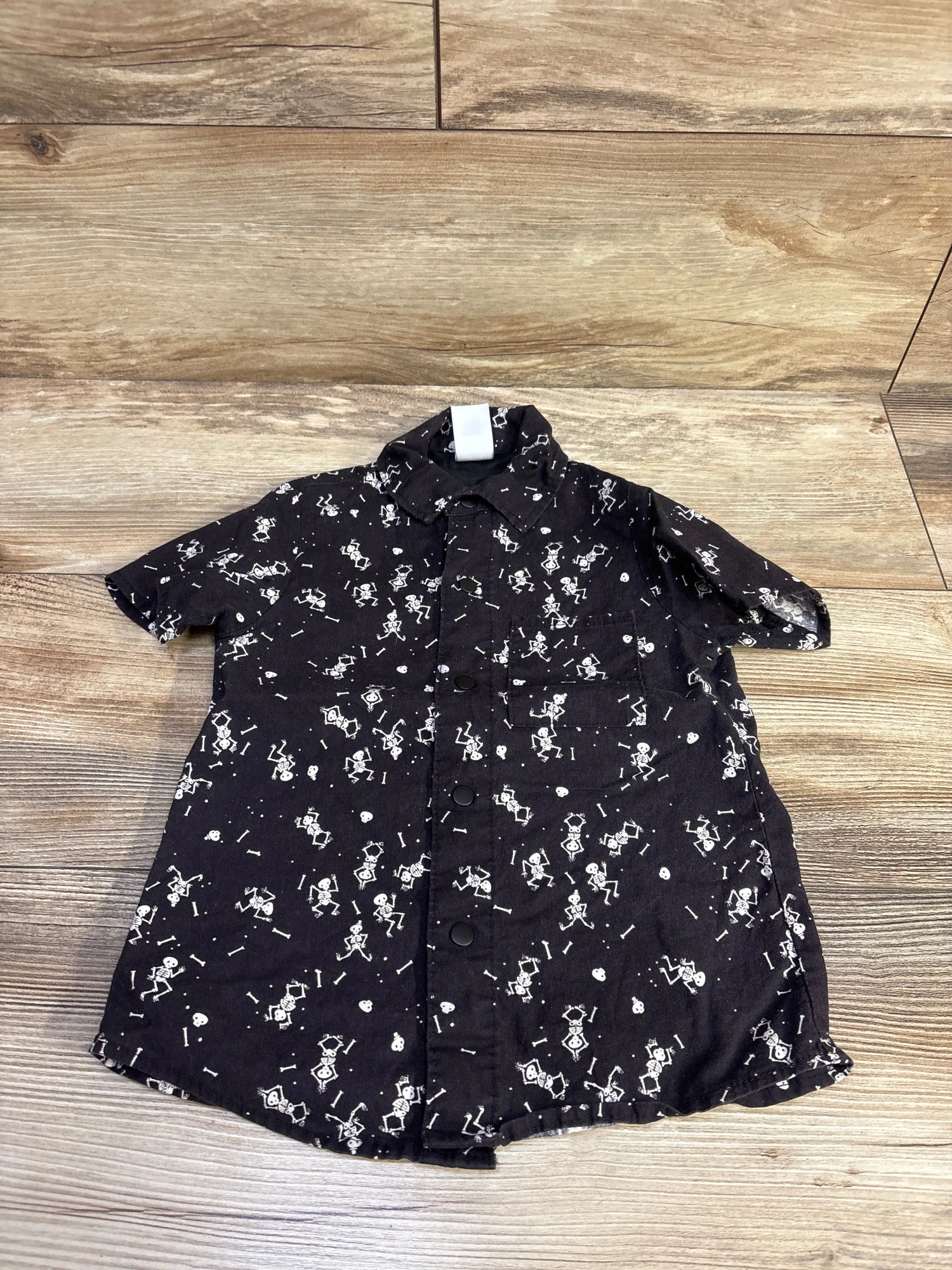 Hemet Skeleton Button-Up Shirt Black sz 2T
