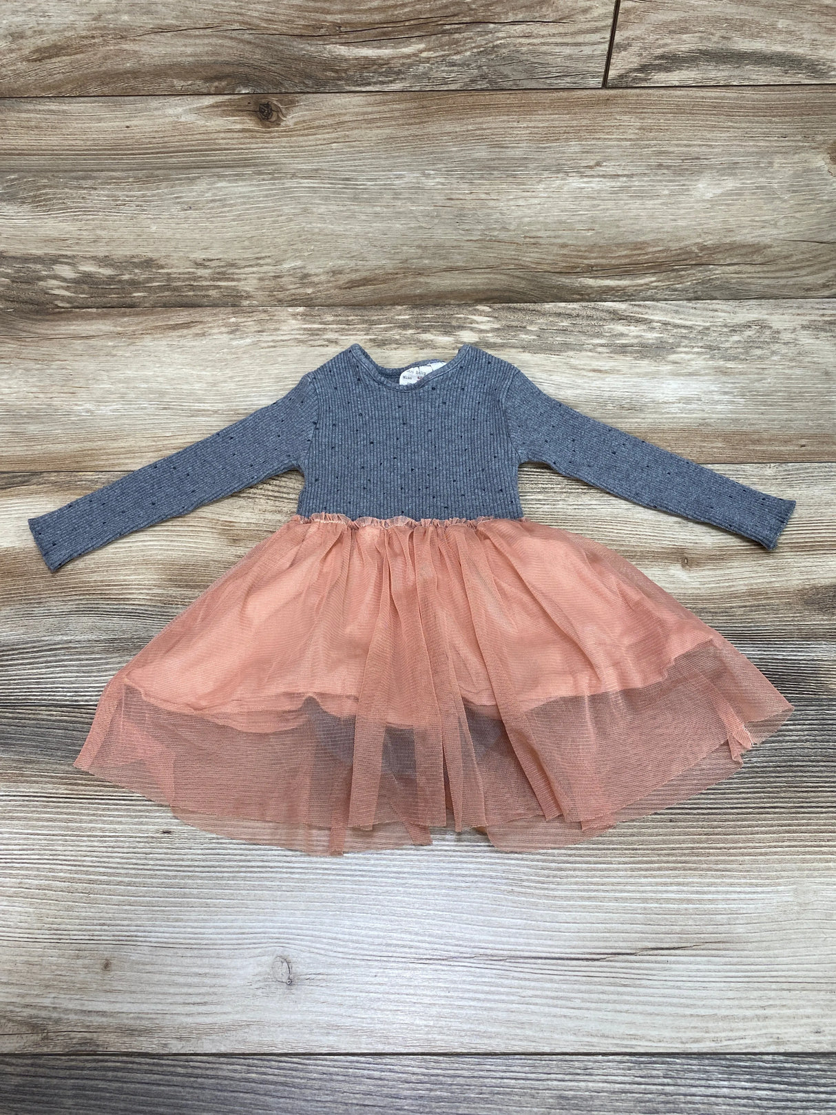 Zara Baby Bodysuit Tulle Dress Grey sz 6-9m