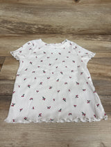 Cat & Jack Ribbed Cherry Shirt White sz 4T