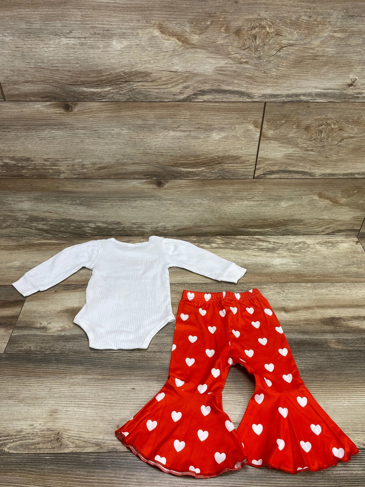 2pc Little Valentine Bodysuit & Pants White/Red sz 0-3m