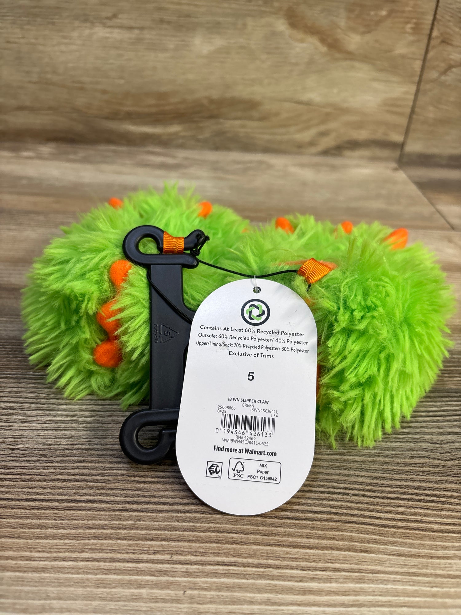 NEW Wonder Nation Monster Slippers Green sz 5c