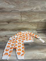 NEW Cat & Jack 2pc Halloween Pumpkin Sweatshirt & Jogger Set Orange sz 3-6m