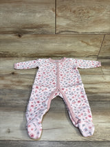 Little Beginnings Floral Quilted Sleeper Pink sz 6-9m
