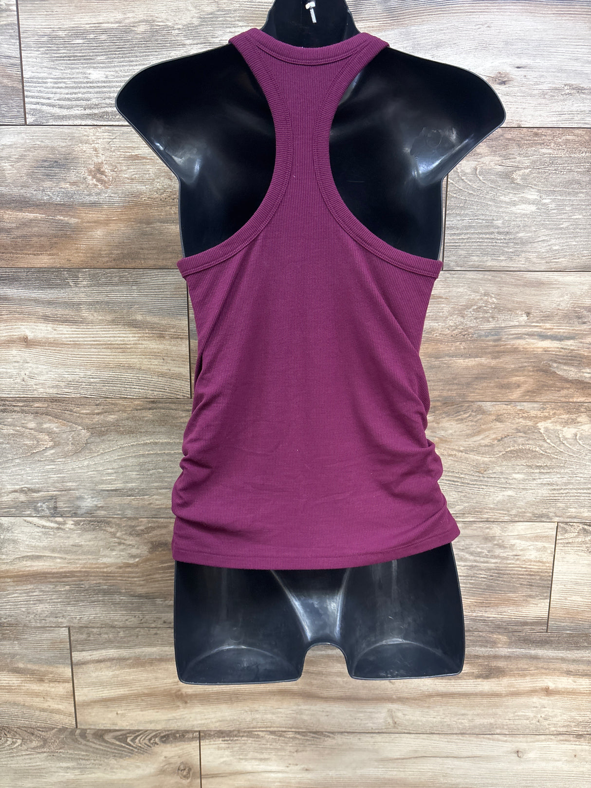 Ruched Maternity Ribbed Tank Maroon sz Small