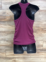 Ruched Maternity Ribbed Tank Maroon sz Small