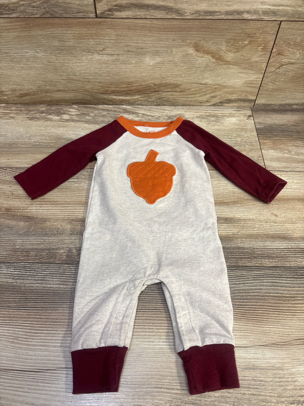 Cat & Jack Raglan Acorn Coverall Burgundy sz 0-3m