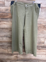NEW Isabel Maternity Side Panel Wide-Leg Jeans Green sz XL (16)