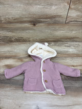 Carter's Sherpa Lined Knit Hooded Button-Up Cardigan Pink sz 3m