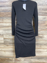 NEW Ruched Cable Knit Bodycon Dress Black sz Medium