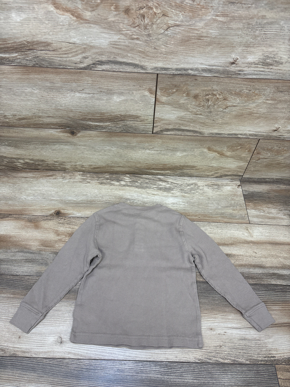 Old Navy Long Sleeve Waffle Knit Henley Shirt Beige sz 4T
