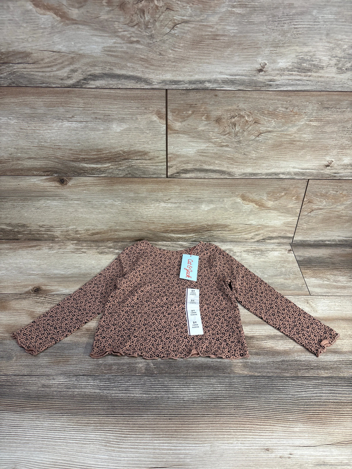 NEW Cat & Jack Leopard Print Shirt Brown sz 2T