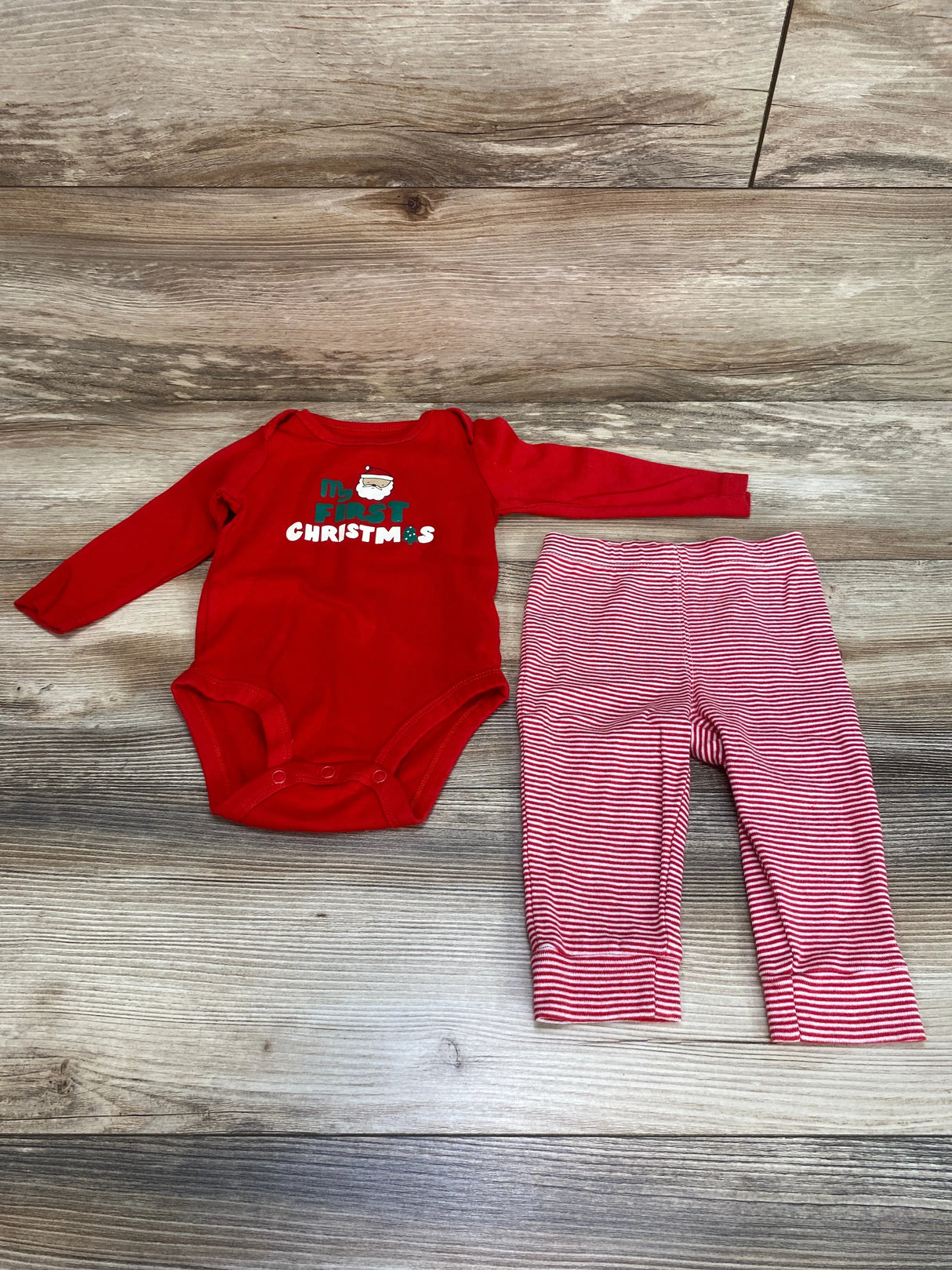 Carter's 2pc My First Christmas Bodysuit Set Red sz 9m