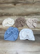 5Pack Baby Girls Turban Set Hat with Big Bow Sz 0-6m